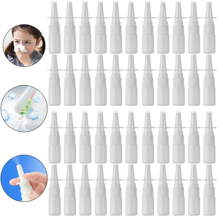 Empty Nasal Spray Bottles In White (Pack of 50)