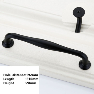 Stylish Matte Black Handles For Kitchen, Doors Or Bathroom (Design 5) [Length: 22cm]